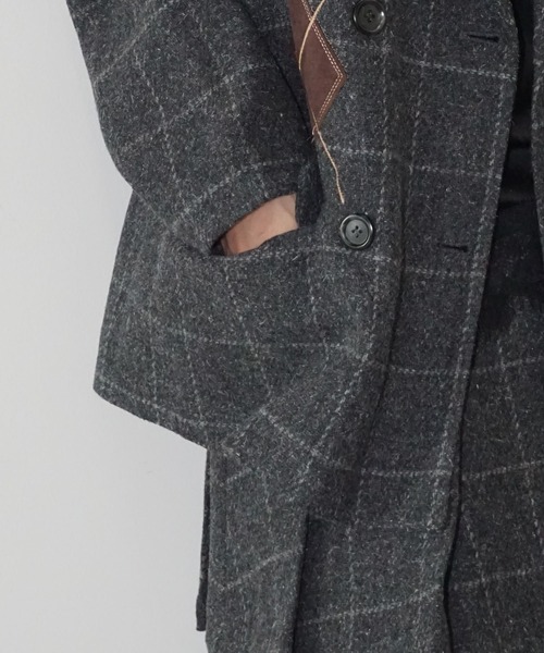 chuclla（チュクラ）の「【YOUYILIN】アーガイルパッチ テーラードジャケット CHYOUW25a008（テーラードジャケット・レディース・ダークグレー・L/M）」の6枚目の写真