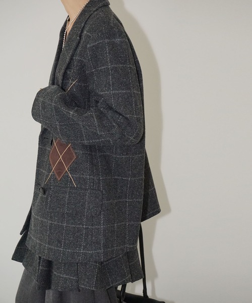 chuclla（チュクラ）の「【YOUYILIN】アーガイルパッチ テーラードジャケット CHYOUW25a008（テーラードジャケット・レディース・ダークグレー・L/M）」の11枚目の写真