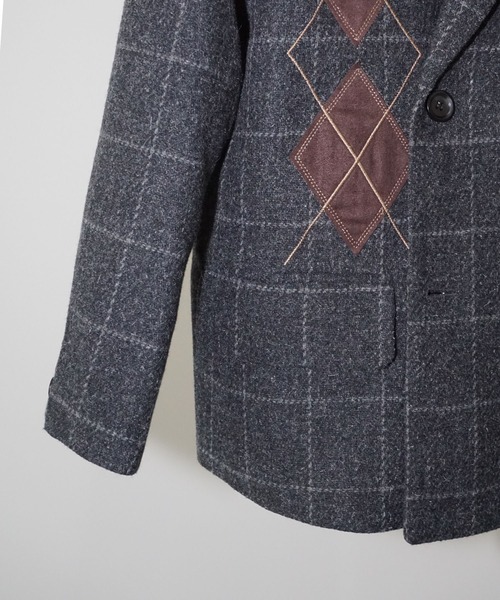 chuclla（チュクラ）の「【YOUYILIN】アーガイルパッチ テーラードジャケット CHYOUW25a008（テーラードジャケット・レディース・ダークグレー・L/M）」の15枚目の写真