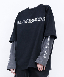 BLACK BLOND（ブラック ブロンド）の「ビビディ クラッシュド ペイツ 半袖Tシャツ (ブラック)（Tシャツ/カットソー）」
