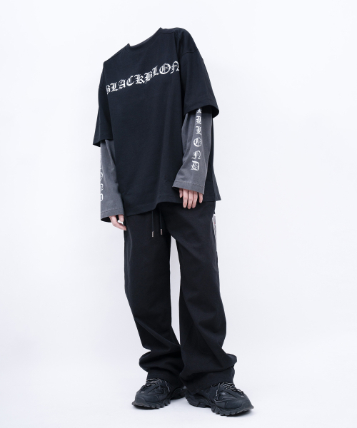 BLACK BLOND(ブラック ブロンド)の「ビビディ クラッシュド ペイツ 半袖Tシャツ (ブラック)(Tシャツ/カットソー・レディース・その他・SMALL/MEDIUM/LARGE/X-LARGE/XX-LARGE/XXX-LARGE)」の9枚目の写真