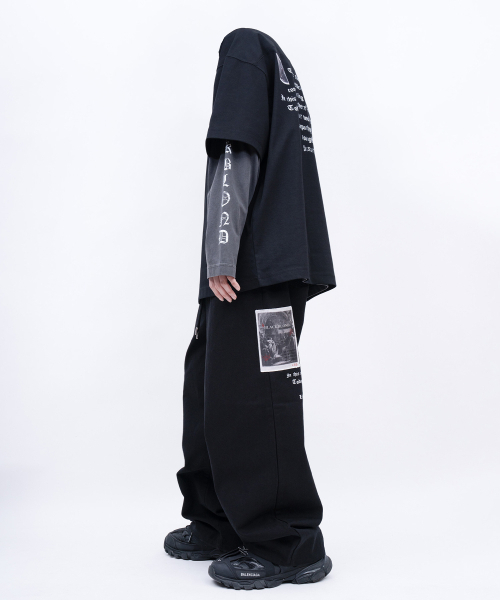 BLACK BLOND(ブラック ブロンド)の「ビビディ クラッシュド ペイツ 半袖Tシャツ (ブラック)(Tシャツ/カットソー・レディース・その他・SMALL/MEDIUM/LARGE/X-LARGE/XX-LARGE/XXX-LARGE)」の7枚目の写真