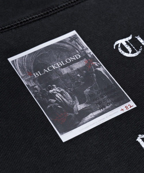 BLACK BLOND(ブラック ブロンド)の「ビビディ クラッシュド ペイツ 半袖Tシャツ (ブラック)(Tシャツ/カットソー・レディース・その他・SMALL/MEDIUM/LARGE/X-LARGE/XX-LARGE/XXX-LARGE)」の2枚目の写真