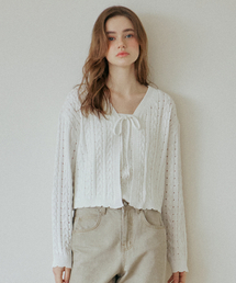 LACE RIBBON CARDIGAN_IVORY