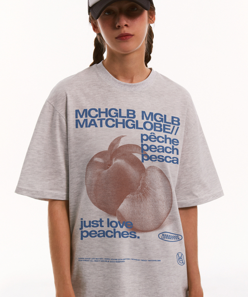 MATCHGLOBE(マッチグローブ)の「ピーチスオーバーサイズTシャツ(ライトメランジ)(Tシャツ/カットソー・レディース・その他・FREE)」の2枚目の写真