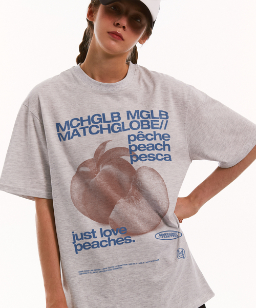 MATCHGLOBE(マッチグローブ)の「ピーチスオーバーサイズTシャツ(ライトメランジ)(Tシャツ/カットソー・レディース・その他・FREE)」の5枚目の写真
