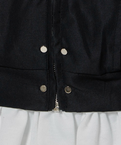 Chick（チック）の「Faux Fur Padded Jacket / 中綿入り マウンテンカービング ワークジャケット（ダウンジャケット/コート・レディース・ブラック/ライトグレー・FREE）」の7枚目の写真