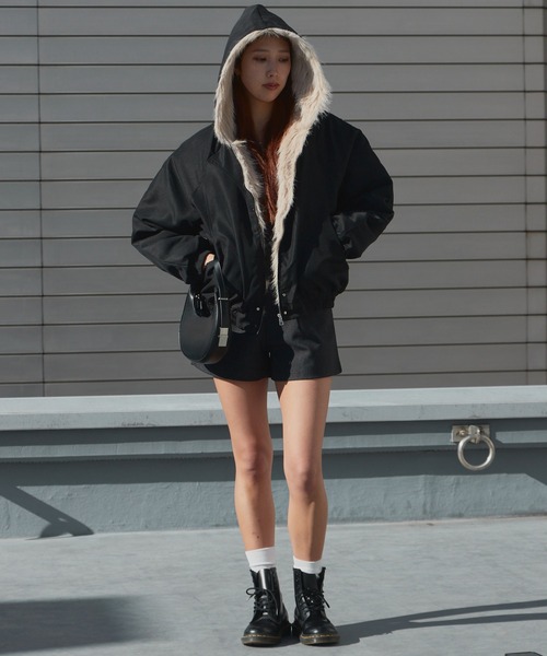 セール】Faux Fur Padded Jacket / 中綿入り マウンテンカービング