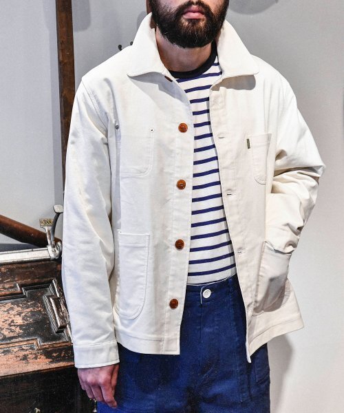 VDR（ブイディアール）の「MOLESKIN CHORE JACKET [Snow White]（ミリタリージャケット・メンズ・その他・MEDIUM/LARGE）」の2枚目の写真