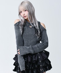 REFLEM/レフレム』ロゴリベットフェザーヤーンPO/ニットプルオーバー