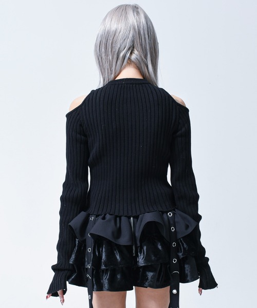 REFLEM(レフレム)の「『REFLEM/レフレム』オーバルロゴクロップリブニット(ニット/セーター・レディース・ブラック/チャコールグレー・FREE)」の8枚目の写真