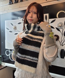 ｔｏｌｅｎｅ | カラフル ブロッキングデザイン モヘアライク マフラー(マフラー)