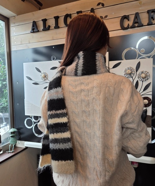 ｔｏｌｅｎｅ（トレネ）の「カラフル ブロッキングデザイン モヘアライク マフラー（マフラー・レディース・ホワイト/ピンク/ブルー・FREE）」の15枚目の写真