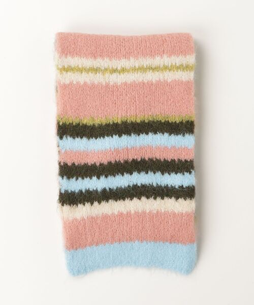 ｔｏｌｅｎｅ（トレネ）の「カラフル ブロッキングデザイン モヘアライク マフラー（マフラー・レディース・ホワイト/ピンク/ブルー・FREE）」の5枚目の写真