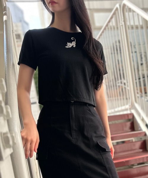 MILK(ミルク)の「CAT Mini Tシャツ(Tシャツ/カットソー・レディース・A/B・FREE)」の2枚目の写真