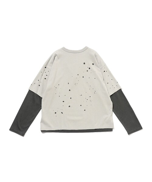 BEAMS（ビームス）の「レイヤード ダメージ Tシャツ（Tシャツ/カットソー・メンズ・ライトグレー/ブラック・L/M/S/XL）」の15枚目の写真