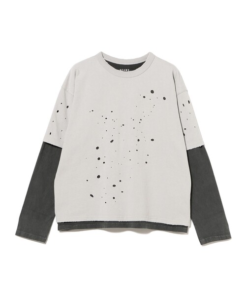 BEAMS（ビームス）の「レイヤード ダメージ Tシャツ（Tシャツ/カットソー・メンズ・ライトグレー/ブラック・L/M/S/XL）」の8枚目の写真