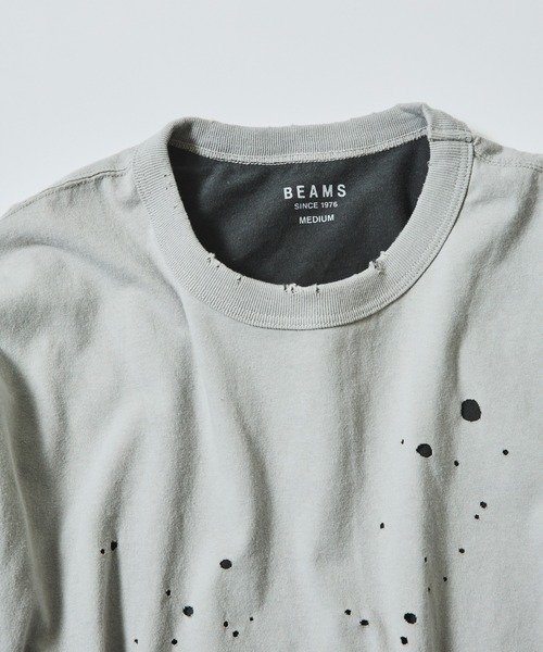 BEAMS（ビームス）の「レイヤード ダメージ Tシャツ（Tシャツ/カットソー・メンズ・ライトグレー/ブラック・L/M/S/XL）」の3枚目の写真