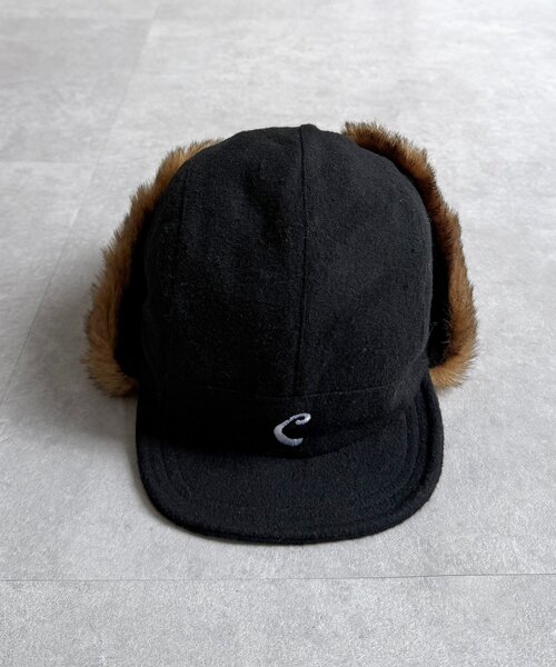 CPCM(シーピーシーエム)の「ツバ付きフライトキャップ(キャップ・メンズ・ブラック/ブラウン・FREE)」の3枚目の写真