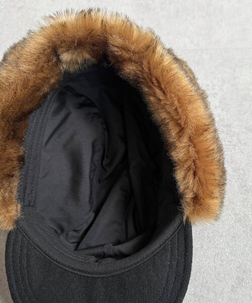 CPCM(シーピーシーエム)の「ツバ付きフライトキャップ(キャップ・メンズ・ブラック/ブラウン・FREE)」の9枚目の写真