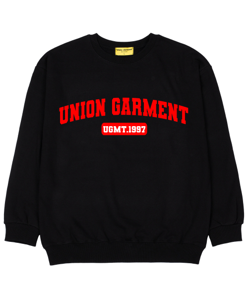Union Garments(ユニオンガーメンツ)の「アーチユニオンガーメンツ 裏毛 オーバーサイズ スウェットシャツ ブラック(スウェット・レディース・その他・MEDIUM/LARGE/X-LARGE/XX-LARGE)」の1枚目の写真