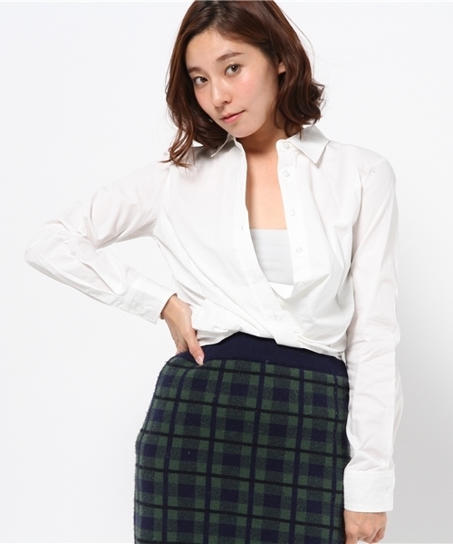 OUTLET（アウトレット）の「【Sheta】フロントクロスシャツ（シャツ/ブラウス・レディース・ベージュ/オフホワイト・FREE）」の11枚目の写真