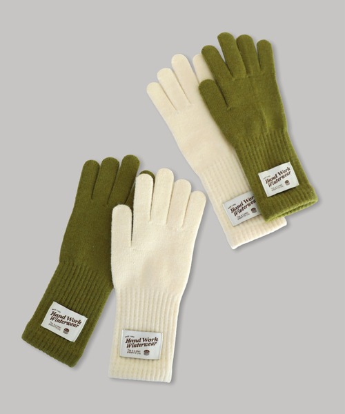 by muni:r（バイ ムニール）の「ソフトウールタッチ ニットグローブ（手袋・レディース・ベージュ/アイボリー/オリーブ/チャコールグレー・FREE）」の8枚目の写真