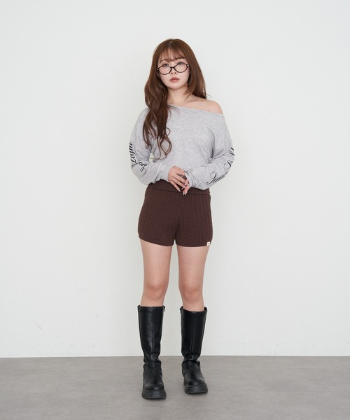 RAY CASSIN（レイカズン）の「ワンショルロゴロンT（Tシャツ/カットソー・レディース・ブラック系その他2/ホワイト/ベージュ/グレー・FREE）」の16枚目の写真