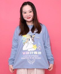 ScoLar（スカラー）の「153777：ネコちゃんのデイリールーティン柄ロンT（Tシャツ/カットソー）」