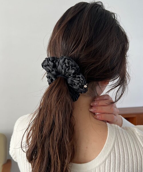 GOLDY（ゴールディ）の「〈GOLDY/ゴールディ〉テープリボンシュシュ（シュシュ・レディース・ブラック系その他/ブラック系その他2・FREE）」の2枚目の写真