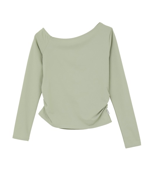 Julier Yoga and Relax（ジュリエヨガアンドリラックス）の「Julier Ecocoアシンメトリーロングスリーブプルオーバー（Tシャツ/カットソー・レディース・グレイッシュベージュ/ブラック/ホワイト/ライトカーキ・FREE）」の4枚目の写真
