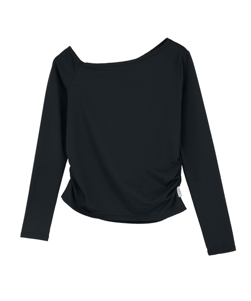 Julier Yoga and Relax（ジュリエヨガアンドリラックス）の「Julier Ecocoアシンメトリーロングスリーブプルオーバー（Tシャツ/カットソー・レディース・グレイッシュベージュ/ブラック/ホワイト/ライトカーキ・FREE）」の2枚目の写真