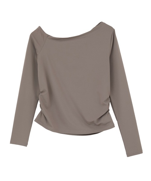Julier Yoga and Relax（ジュリエヨガアンドリラックス）の「Julier Ecocoアシンメトリーロングスリーブプルオーバー（Tシャツ/カットソー・レディース・グレイッシュベージュ/ブラック/ホワイト/ライトカーキ・FREE）」の5枚目の写真