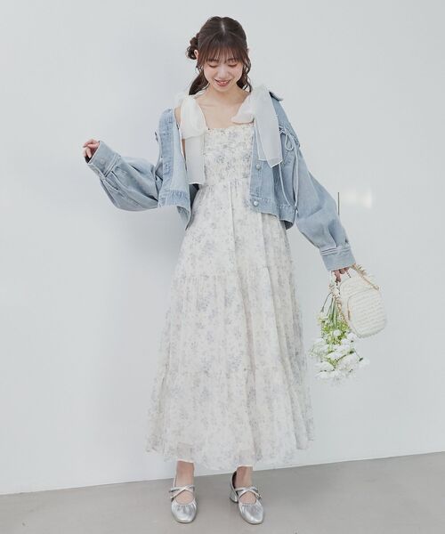 MAJESTIC LEGON（マジェスティックレゴン）の「2wayショルダーリボンキャミワンピ（ワンピース・レディース・ホワイト系その他2/アイボリー/ホワイト系その他/ホワイト系その他3・MEDIUM/SMALL）」の10枚目の写真