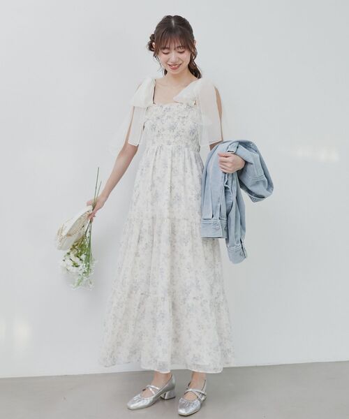 MAJESTIC LEGON（マジェスティックレゴン）の「2wayショルダーリボンキャミワンピ（ワンピース・レディース・ホワイト系その他2/アイボリー/ホワイト系その他/ホワイト系その他3・MEDIUM/SMALL）」の12枚目の写真