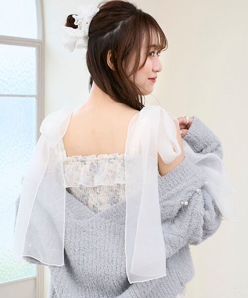 MAJESTIC LEGON（マジェスティックレゴン）の「2wayショルダーリボンキャミワンピ（ワンピース・レディース・ホワイト系その他2/アイボリー/ホワイト系その他/ホワイト系その他3・MEDIUM/SMALL）」の18枚目の写真