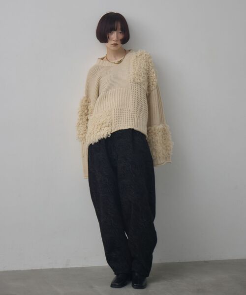 kivi（キヴィ）の「フリンジMIXニット（ニット/セーター・レディース・ナチュラル/ブラック/レッド・FREE）」の14枚目の写真