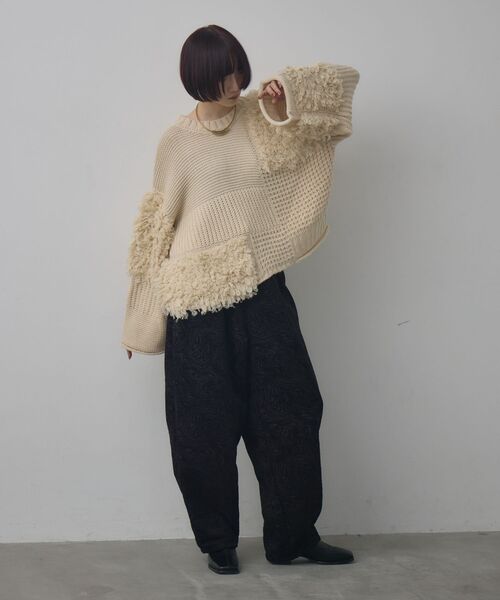 kivi（キヴィ）の「フリンジMIXニット（ニット/セーター・レディース・ナチュラル/ブラック/レッド・FREE）」の15枚目の写真