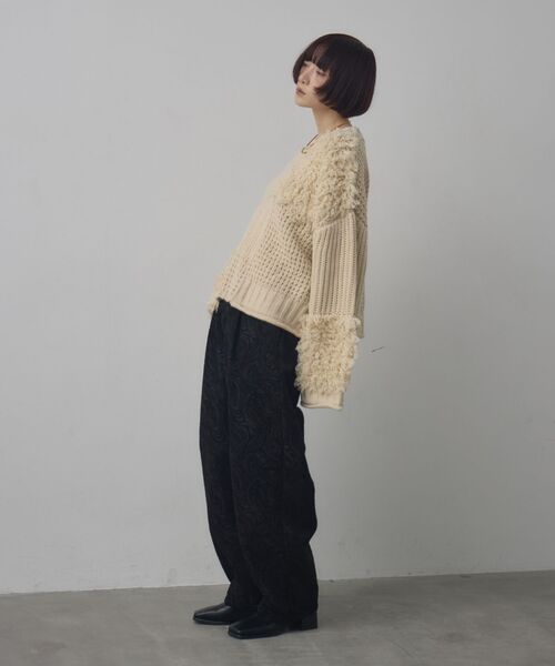 kivi（キヴィ）の「フリンジMIXニット（ニット/セーター・レディース・ナチュラル/ブラック/レッド・FREE）」の16枚目の写真