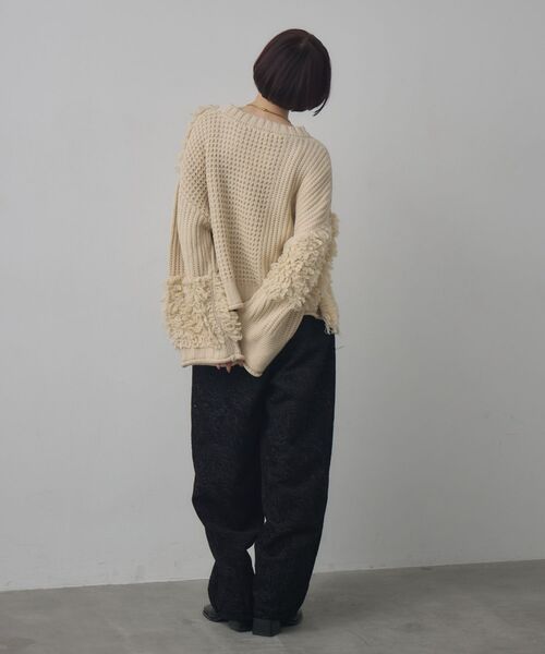 kivi（キヴィ）の「フリンジMIXニット（ニット/セーター・レディース・ナチュラル/ブラック/レッド・FREE）」の17枚目の写真