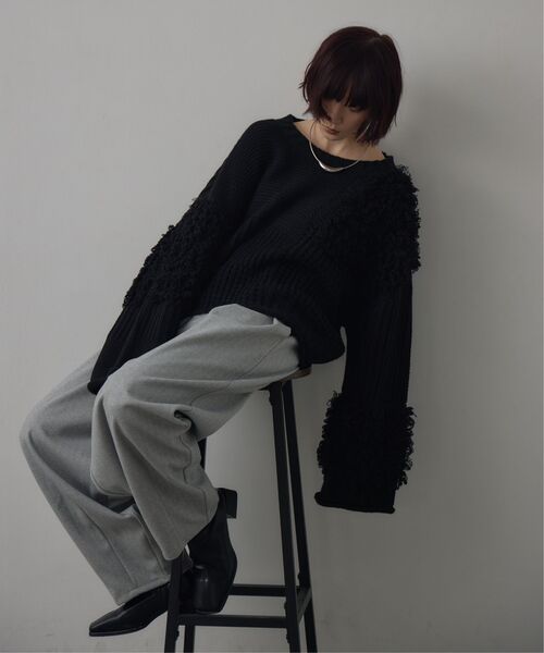 kivi（キヴィ）の「フリンジMIXニット（ニット/セーター・レディース・ナチュラル/ブラック/レッド・FREE）」の19枚目の写真