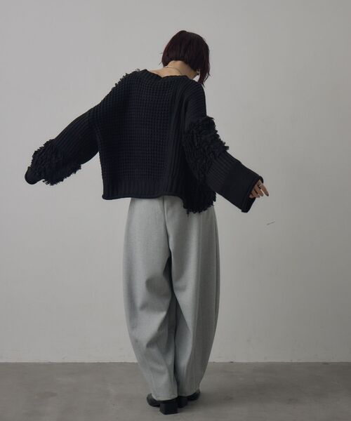 kivi（キヴィ）の「フリンジMIXニット（ニット/セーター・レディース・ナチュラル/ブラック/レッド・FREE）」の22枚目の写真