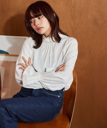 mysty woman | パールツキハイネックブラウス　638056(シャツ/ブラウス)