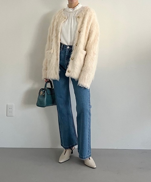 mysty woman（ミスティウーマン）の「パールツキハイネックブラウス　638056（シャツ/ブラウス・レディース・オフホワイト/グレー/ブラック・FREE）」の16枚目の写真