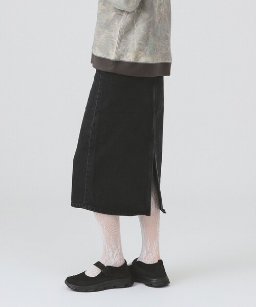 Ray BEAMS（レイビームス）の「Lee / STANDARD WARDROBE SKIRT（デニムスカート・レディース・ブラック/ブルー・SMALL/X-SMALL）」の6枚目の写真