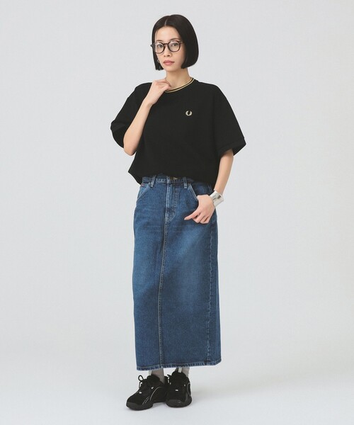 Ray BEAMS（レイビームス）の「Lee / STANDARD WARDROBE SKIRT（デニムスカート・レディース・ブラック/ブルー・SMALL/X-SMALL）」の5枚目の写真
