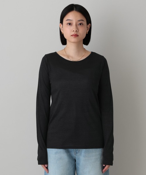 A part by(アパートバイ)の「ラメシアーカット_長袖(Tシャツ/カットソー・レディース・アイボリー/ブラック・FREE)」の17枚目の写真