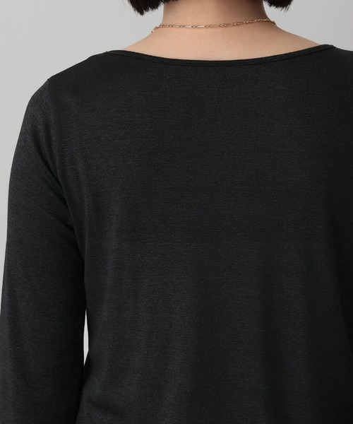 A part by(アパートバイ)の「ラメシアーカット_長袖(Tシャツ/カットソー・レディース・アイボリー/ブラック・FREE)」の21枚目の写真