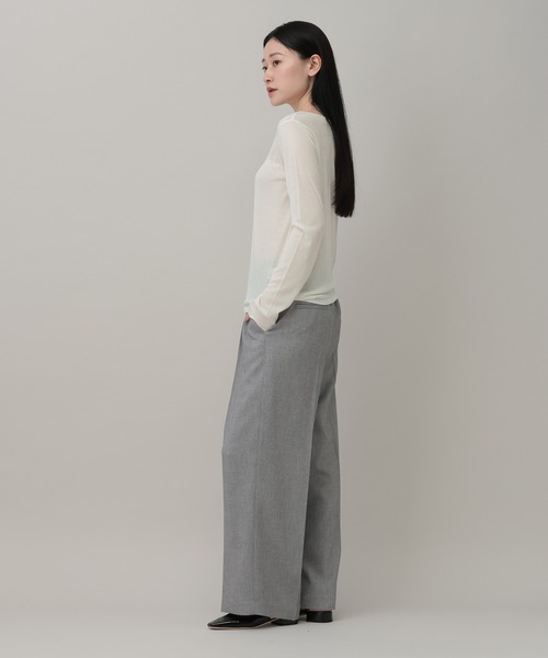 A part by(アパートバイ)の「ラメシアーカット_長袖(Tシャツ/カットソー・レディース・アイボリー/ブラック・FREE)」の4枚目の写真