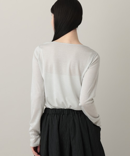 A part by(アパートバイ)の「ラメシアーカット_長袖(Tシャツ/カットソー・レディース・アイボリー/ブラック・FREE)」の11枚目の写真